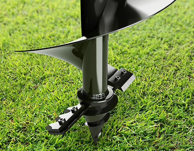 The tip of an auger