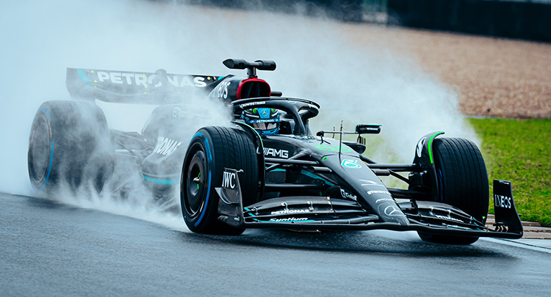 The car launch with a burnout